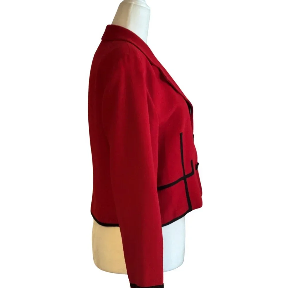 1980’s Red Christian Dior Cropped Wool Blazer Size 6